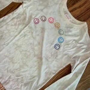 Smile simple style design print sleeve top